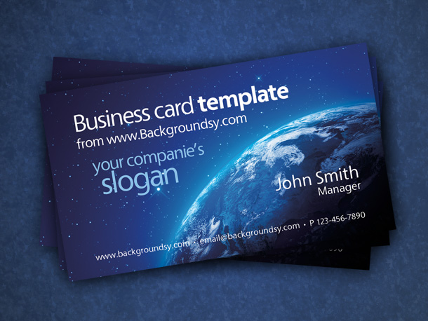 business cards templates. Blue Earth usiness card,