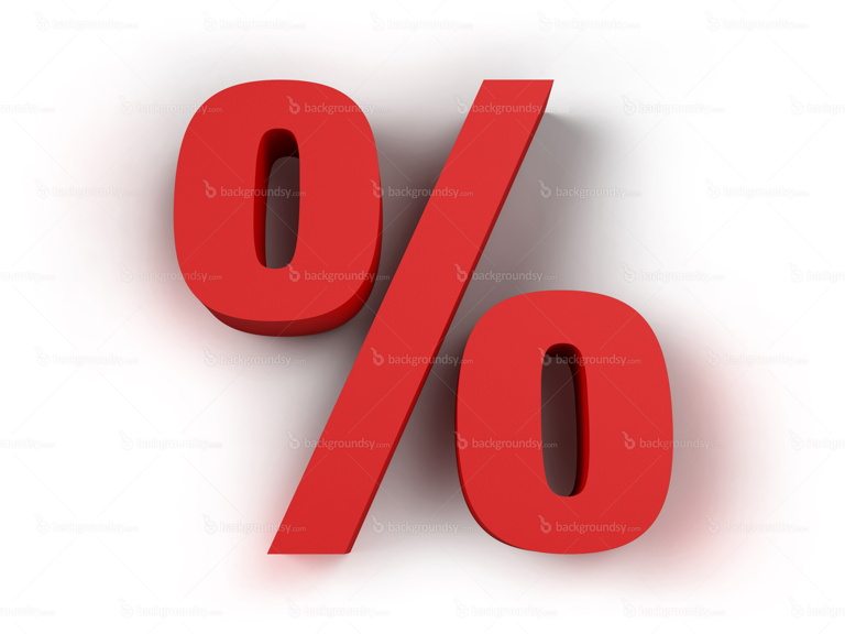 Red percentage symbol